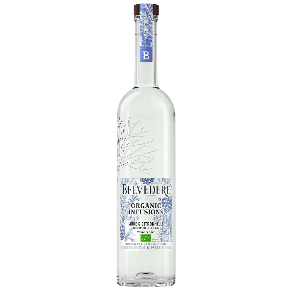 Vodka-Belvedere-Organic-Infusion-Mure-Citronnelle-70cl Belvédère Organic infusion mûre citronnelle – Image 1